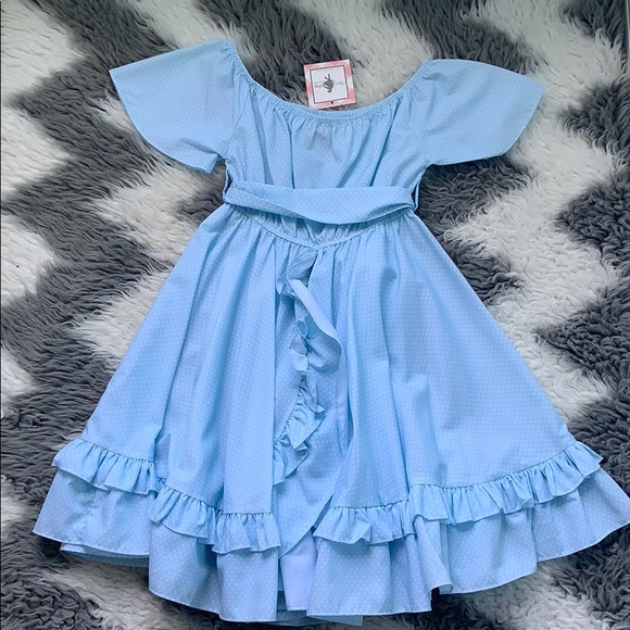 NWT Be Girl Emma Dress w/Ruffle Trim in Blue - Picture 2 of 5